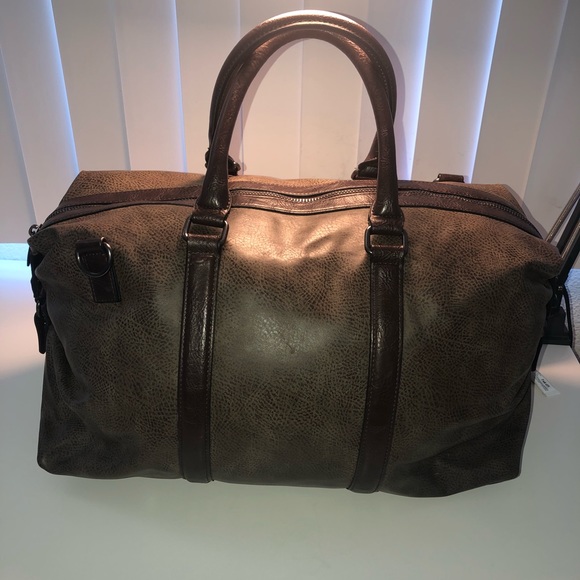 zara leather duffle bag